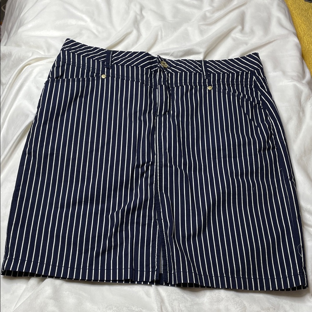 Golf Navy and White Striped Skirt